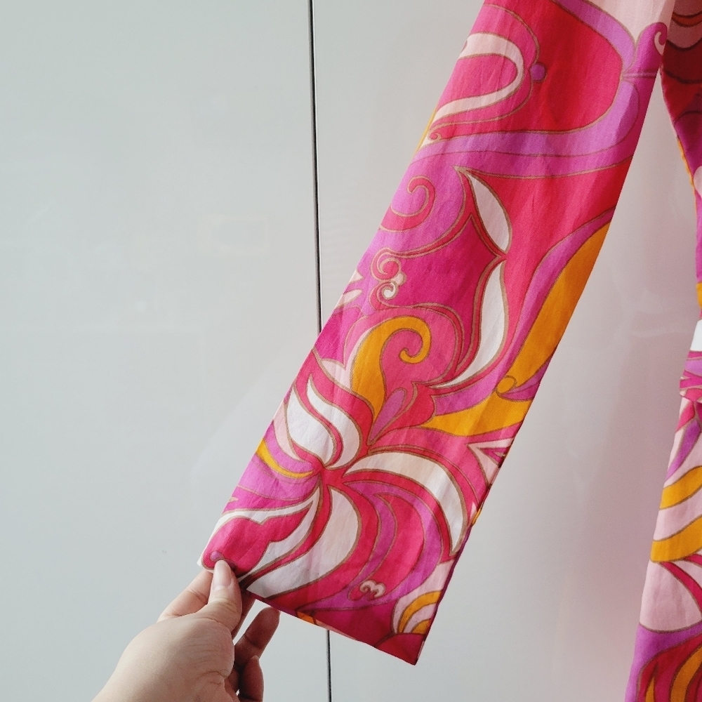 Banana Republic Pink and Yellow Long Sleeve Dress - Picture 5 of 11